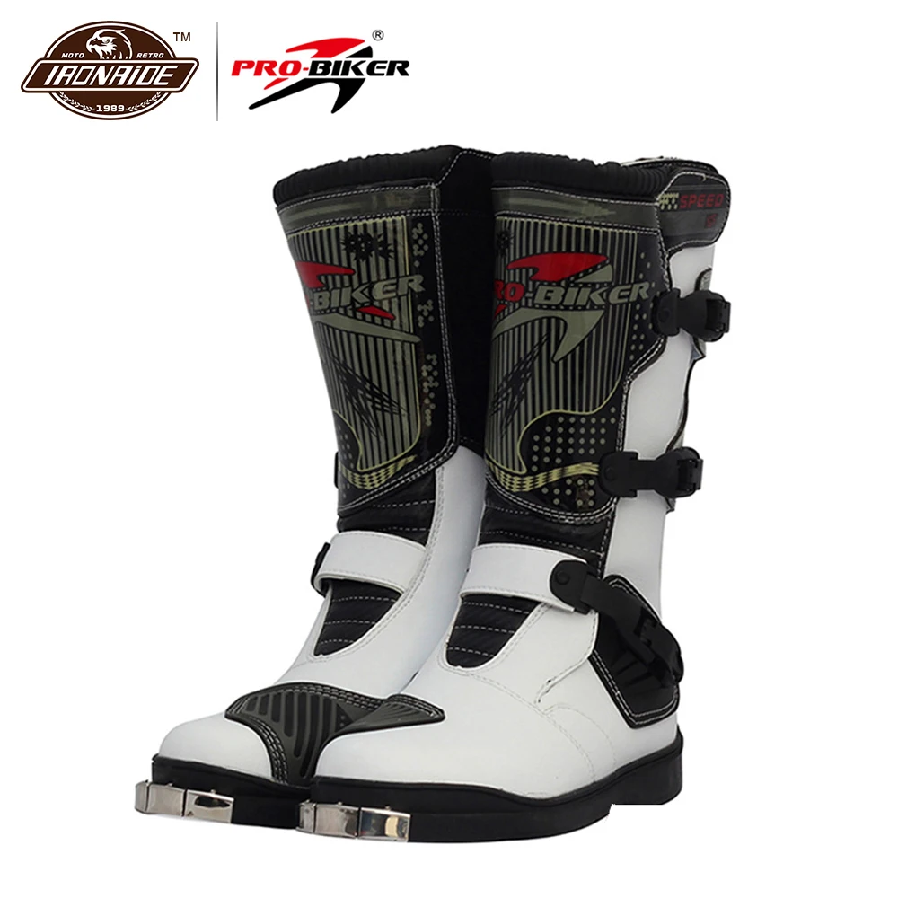 

PRO-BIKER Motorcycle Boots Waterproof Motocross Boots Racing Riding Boots Off-Road Motorbike Biker Motorcycle Shoes for Men