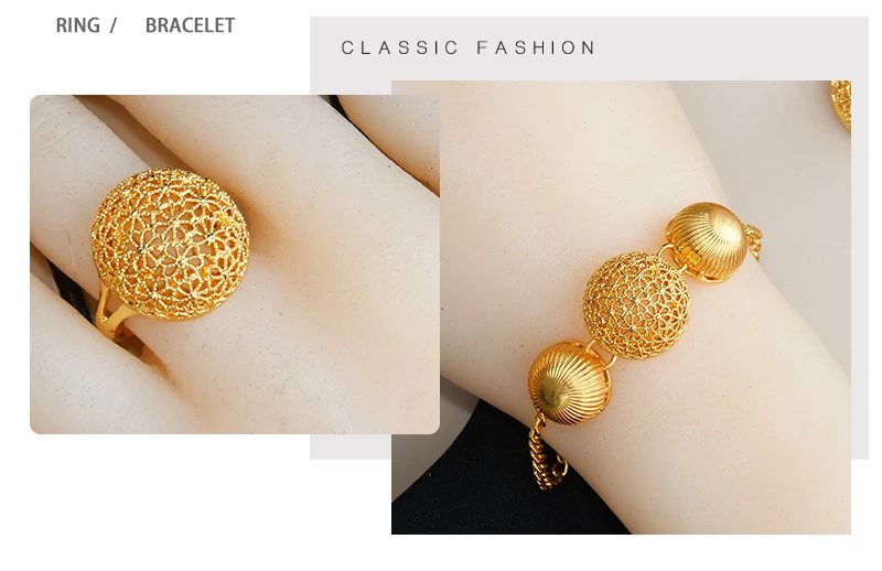 Nigerian Wedding Jewelry Set Bridal Necklace Earrings Bracelet Ring Sets Dubai Italian Gold Plated Big African 24k Jewellery Nigerian Wedding Jewelry Set Bridal Necklace Earrings Bracelet Ring Sets Dubai Italian Gold Plated Big African 24k Jewellery