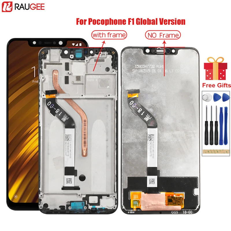 Для Pocophone F1 ЖК с рамкой для дисплей сенсорный экран дигитайзер Замена Xiaomi Poco