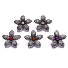 20 шт Новые оснастки ювелирные изделия хрустальные цветочные кнопки "сделай сам" Имбирные амулеты подходят 18 мм кнопки браслет