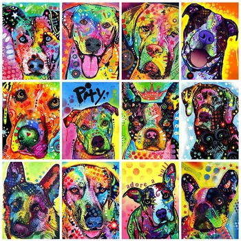 

Evershine 5D DIY Diamond Embroidery Colorful Dog Diamond Painting Full Square Animals Rhinestone Mosaic Crafts Kit Home Decor