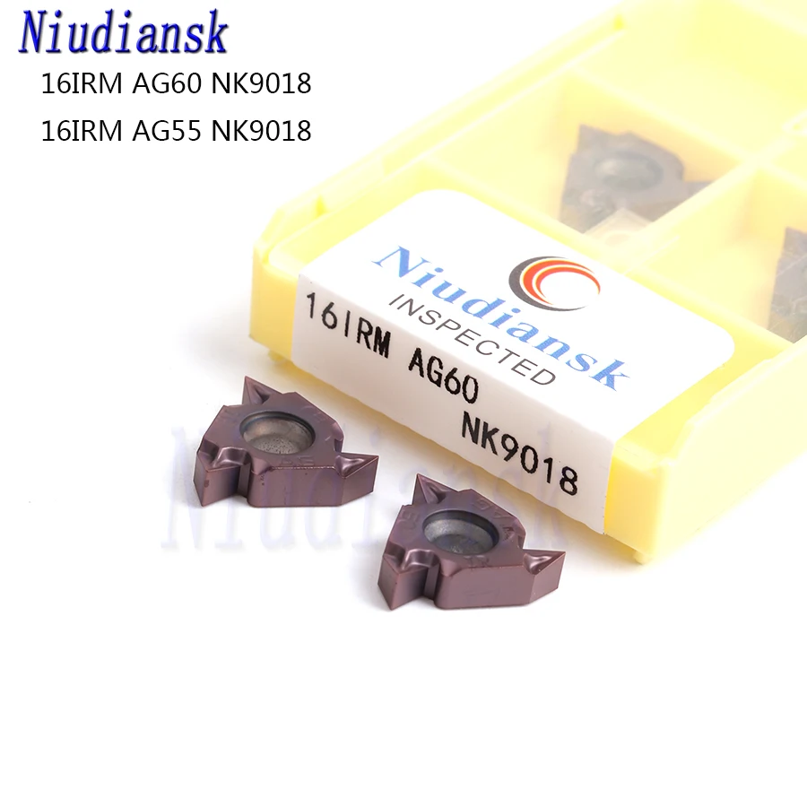 

10 шт. 16IRM AG60 NK9018 16IRM AG55 NK9018 100% оригинальные резьбовые вставки с ЧПУ, режущие пластины для токарной обработки, карбидные вставки