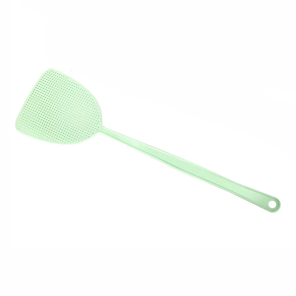 30^ 1 шт мухобойка для борьбы с вредителями ручная пластиковая прочная длинная ручка Новое поступление, горячая распродажа - Цвет: Green
