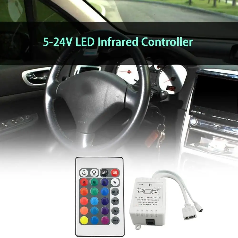 

LED RGB Controller 24 Keys 44 Keys Mini IR Remote RGBW Controller DC12V Dimmer Control Box For SMD2835 3528 5050 LED Strip Light