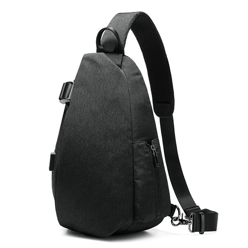 

Men Chest Bag Large Capacity Multi-function Water-resistant USB Charging Anti-theft Cross body Shoulder Bag Casual Messenger Bag