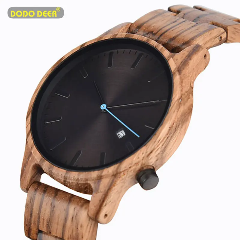 

DODO DEER Men's Wood Watches Retro Ebony Wood Clock Male Unique Wooden Adjustable Band Quartz Wristwatch Relogio Masculino B09