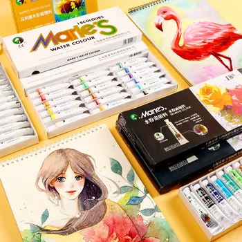 

12ml Watercolor Paint Student Portable Water color Painting Non-toxic Washable Stationery Painting Art Supplies 18/24/36 Colors