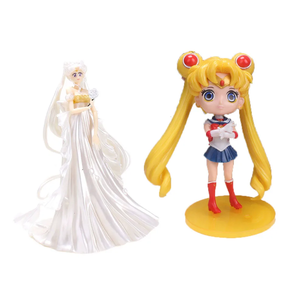 

Sailor Moon Figures Kawaii Room Decor Japanese Anime Kids Toys Action Figure Collections Model Doll Ornaments Gifts for Children