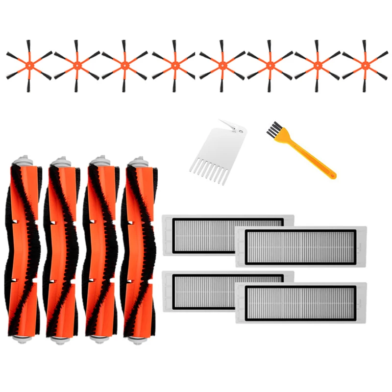 

4 Main Brush + 8 Side Brush + 4 HEPA Filter Suitable for Xiaomi Vacuum 2 Roborock S50 for Xiaomi Roborock Mi Robot Parts Filters