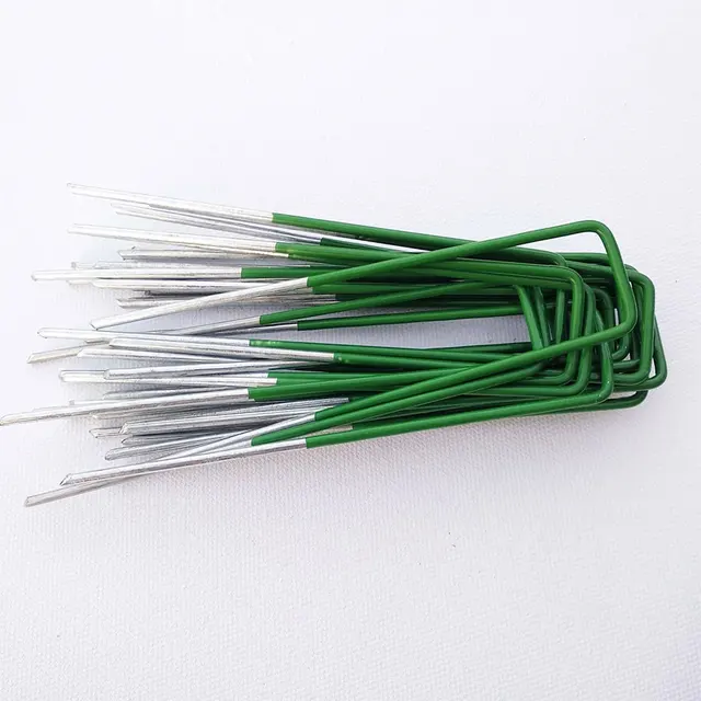 10Db U Alakú Rögzítő Köröm Horganyzott Acél Erős Tartós Kert - Image 2