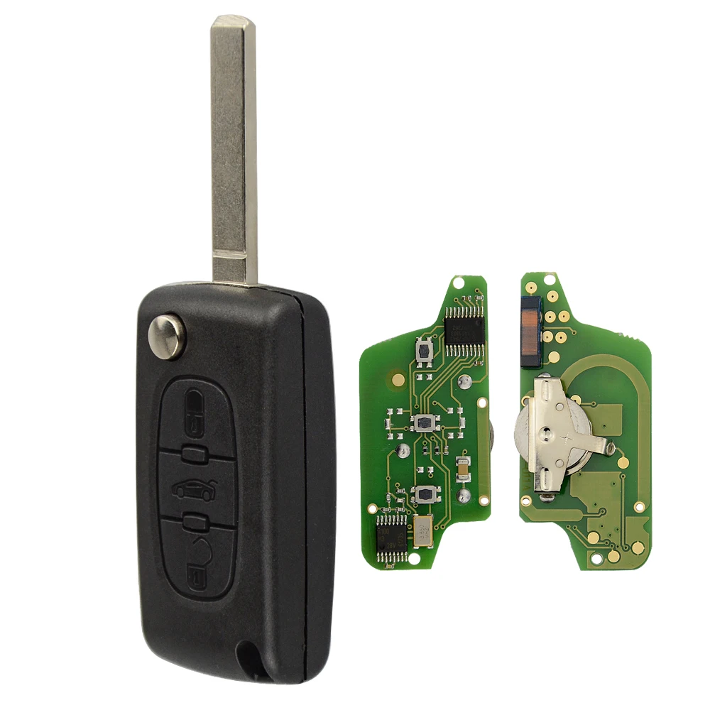 VA2 Blade OkeyTech для peugeot 407 308 307 208 207 партнер дистанционного Флип складной 3 кнопки CE0523 VA2 HU83 лезвие 433 МГц ID46 PCF7941 чип - Количество кнопок: VA2 Blade