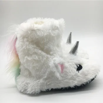 

2019 New PV Velvet Embroidered Children's Cotton Boots Cartoon Home Slippers Kids Winter Soft Girls Slippers Children's Slippers