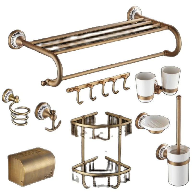 Snel het laatste Rusteloos Antieke Keramische Gesneden Base Badkamer Accessoires Sets Geborsteld  Badkamer Product Koper Brons Bad Hardware Sets WV3|bath hardware set|bronze  bath hardwarebath hardware - AliExpress