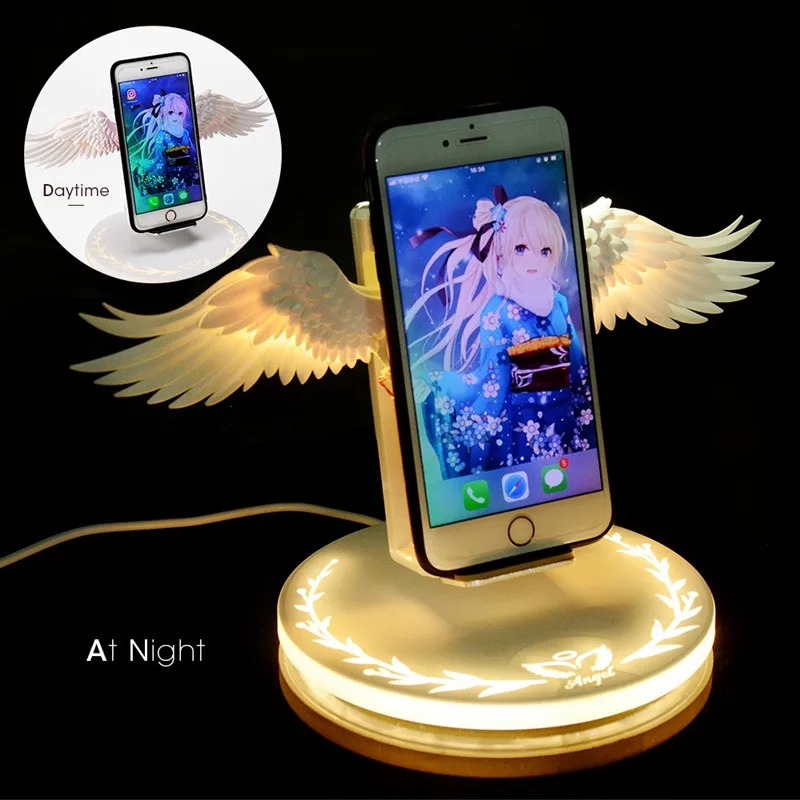 Wireless Charger Dock 10W Angel Wings 3.0 Fast Charger For iPhone xs max 7 8 x galaxy a80 a70 Wirelles Charger Chargeur Sans Fil