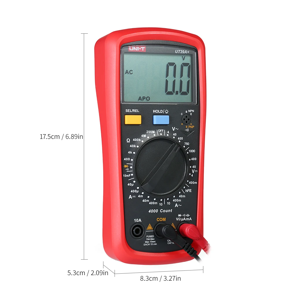 UNI-T UT39C+ ЖК-цифровой мультиметр DC/AC напряжение измеритель тока NCV Емкость Сопротивление диод тестер Вольтметр Амперметр