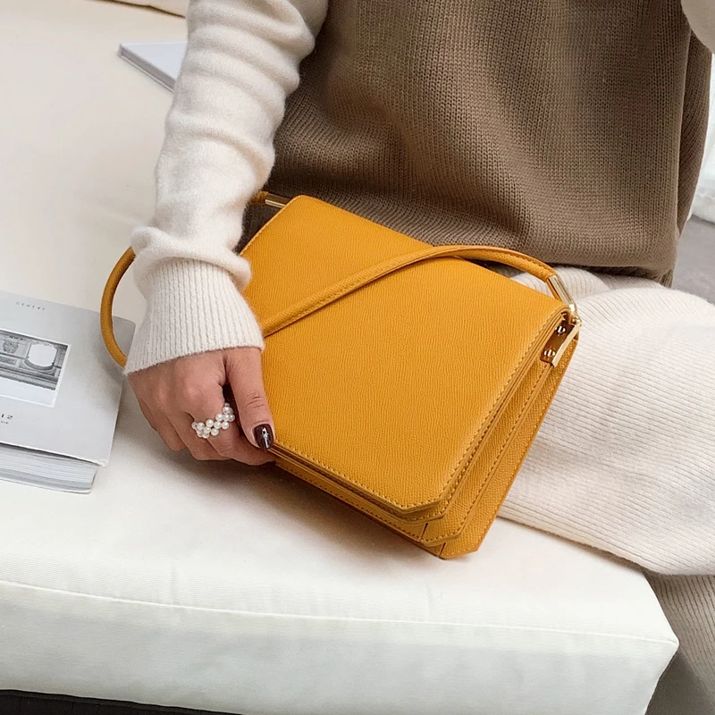 

Designer European Small Square Bag Fashion Simple Women's Designer Handbag New Quality PU Leather Tote bag female Shoulder Bags