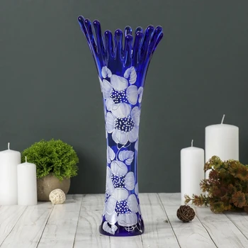

Vase "Coral", blue, flowers