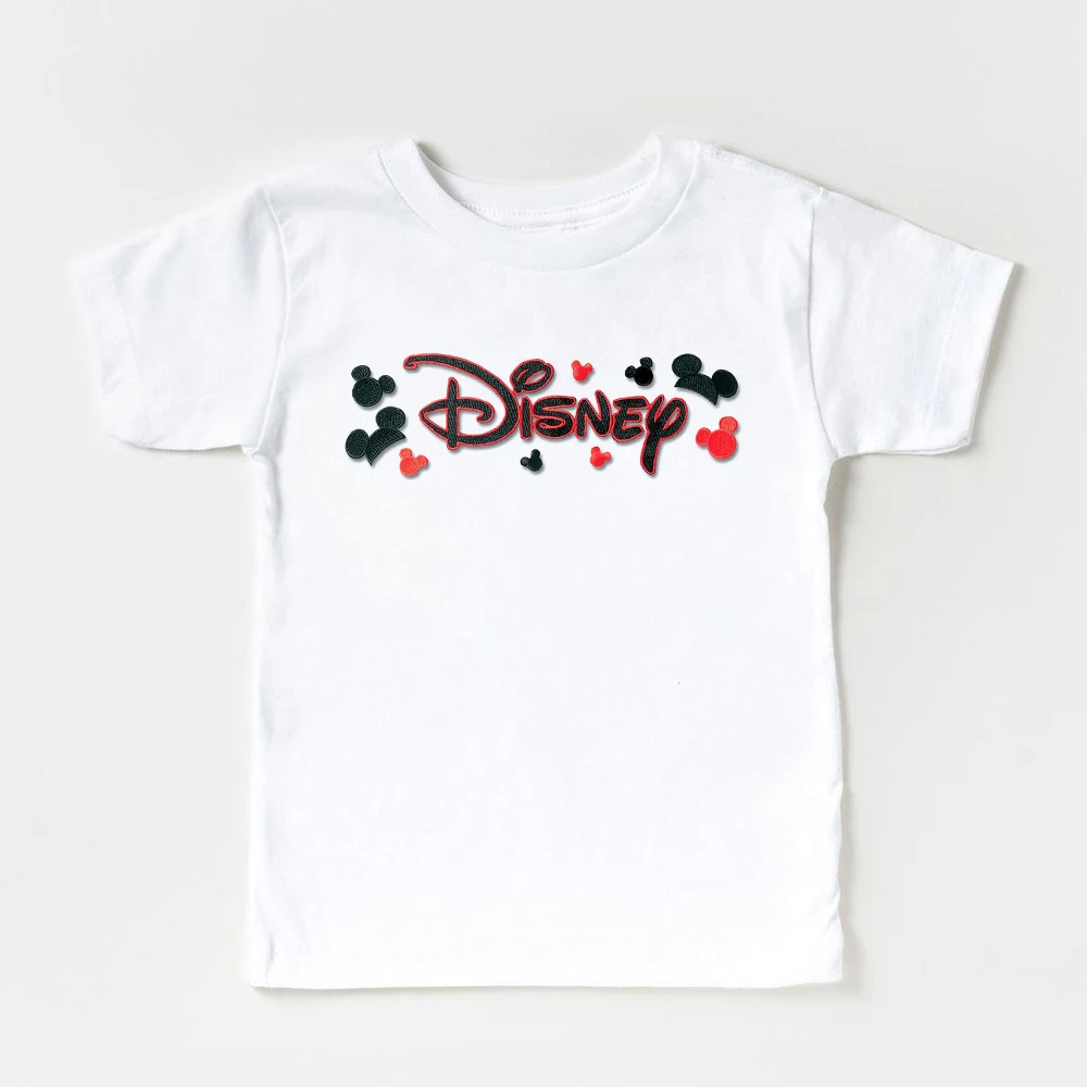 Harajuku Mickey Mouse Dream Wonder Future Letter Printed T-Shirt Summer Children Short Sleeve White Tee Kids Casual Tshirt t-shirt design kid