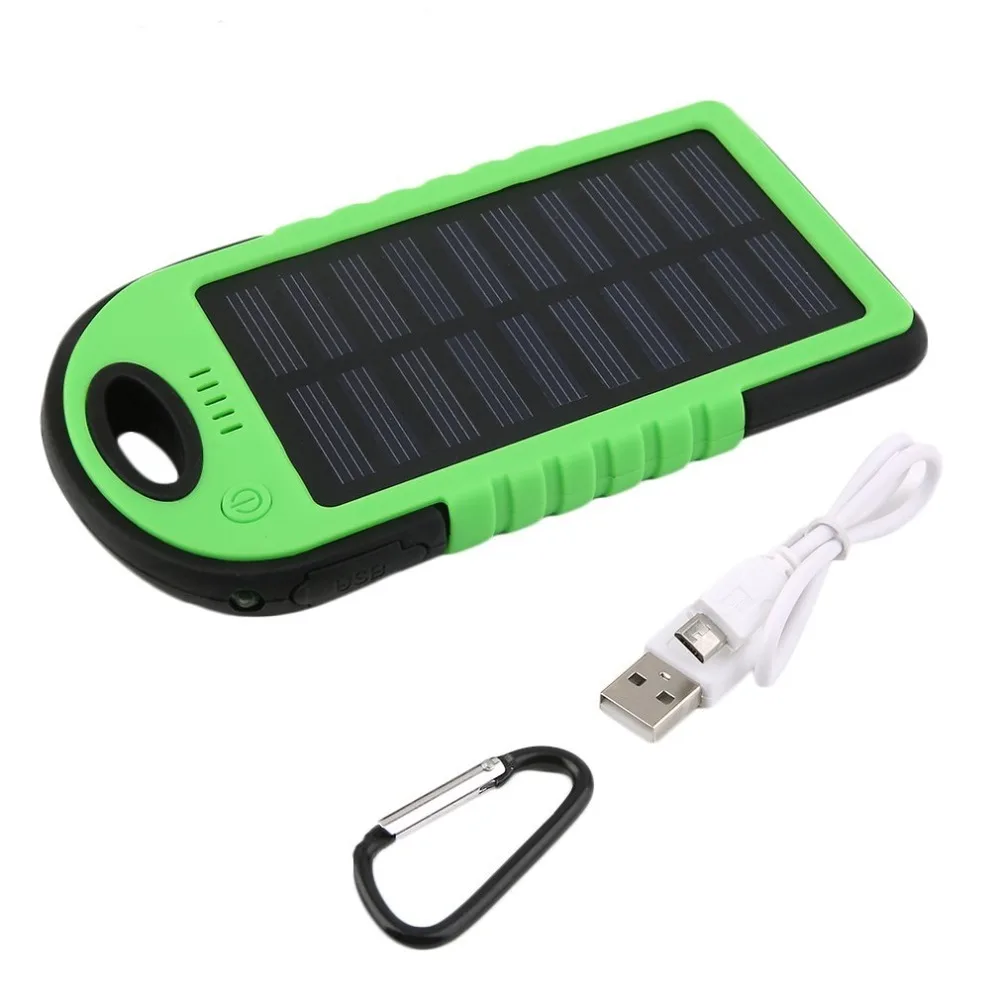 5000mAh Солнечная аварийная батарея питания с светодиодный фонарик аккумулятор для портативного телефона солнечная водонепроницаемая внешняя батарея для мобильного телефона