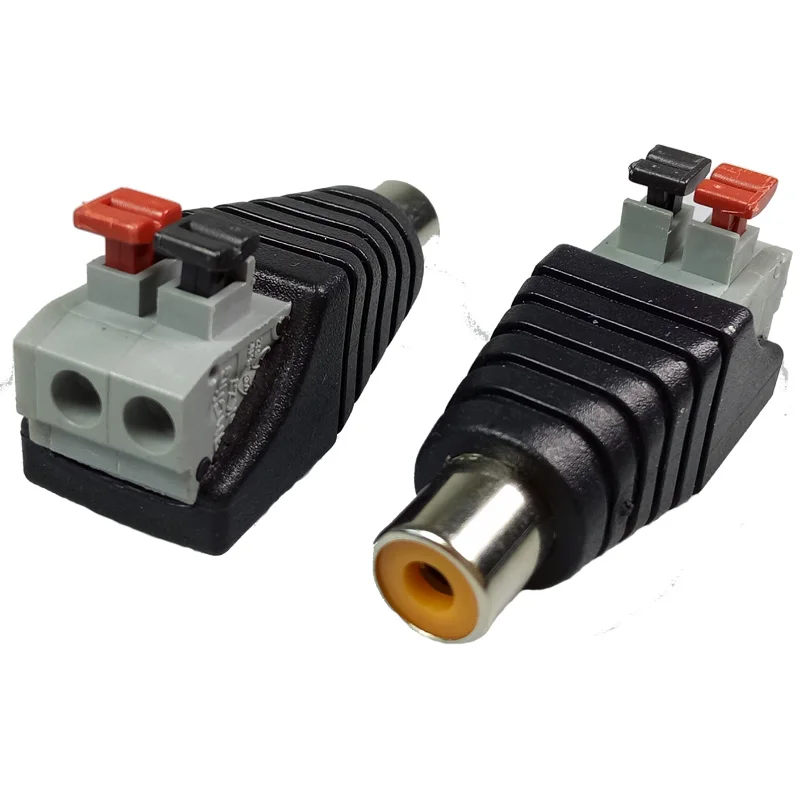 RCA AV Balun Connector RCA MaleFemale AV Screw 2 Poles Terminal Pressed Type CAT5 to CCTV Camera Video AV Terminal Block