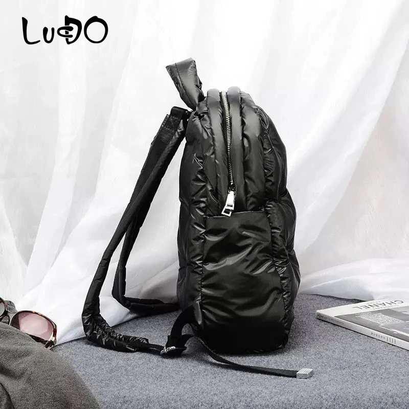 Winter Women jacket Space Pad Cotton Feather Down Bag Fashion space cotton air Backpack ladies Casual Large Capacity Sac
