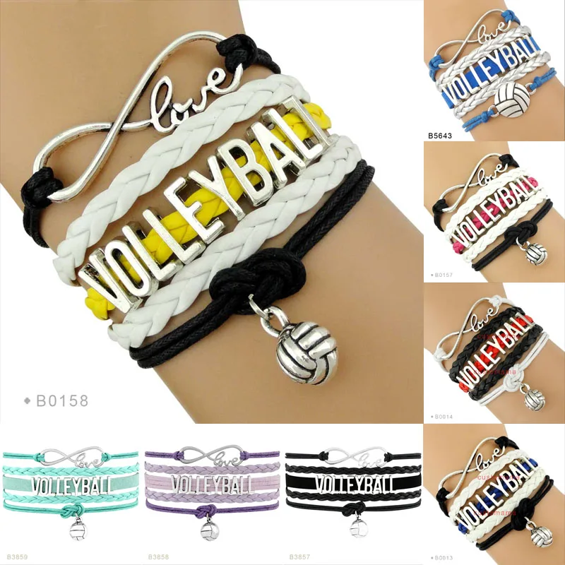 Bracelet Jewelry Trendy Infinity Love Volleyball Sports Fans Gift Christmas Gift Men's Bracelets for Women
