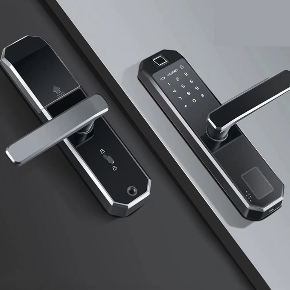 Wifi умный дверной замок с отпечатком пальца, смарт-карта, цифровой код, электронный дверной замок, Bluetooth замок с Tuya Smart APP