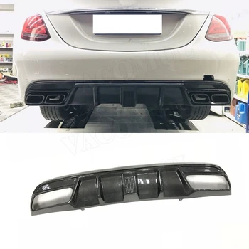 

Carbon Fiber Rear Bumper Lip Diffuser With LED Light for Mercedes Benz C class W205 Sedan 4 Door C180 C200 C300 C63 2016 - 2019