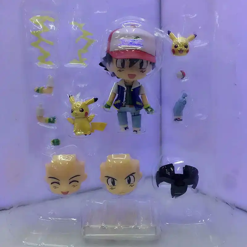 Pokemon Ash Nendoroid 800 Satoshi Pikachu Cute Bjd Figure Action Model Toys