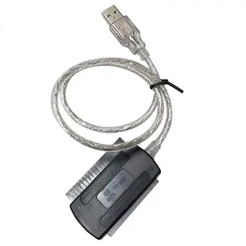 

1pc New Black USB 2.0 to IDE SATA 5.25 S-ATA/2.5 480mb/s Data Interface USB to Ide+sataadapter Cable Converter
