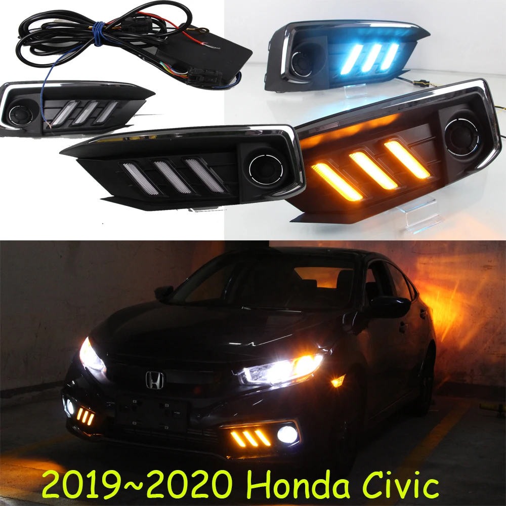 Год для Honda Civic Дневной светильник автомобильные аксессуары светодиодный DRL головной светильник для Civic противотуманный светильник