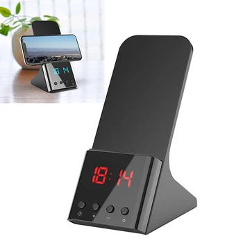 

Overvoltage Protection Stand Desk Wireless Adjustable Bright Time Display Multifunction Fast With Alarm Clock Charger For IPhone