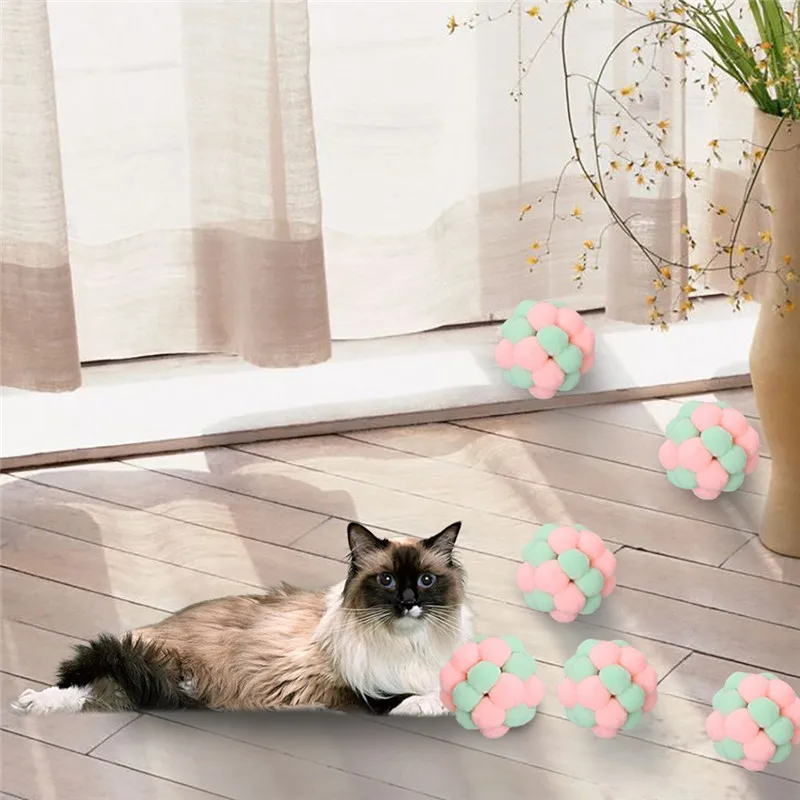 6 шт. Pet Cat Колокольчик для кошки 5x5x26 см игрушка ручной работы плюшевые колокольчики надувной мяч интерактивная игрушка подарок для питомца плюшевые колокольчики надувной мяч@ 5