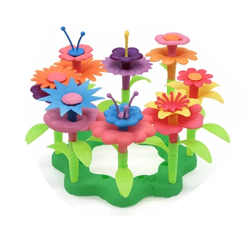 

46pcs Colorful Children Assemble Toy Garden Flower Arrangement Educational Learning DIY Fun For Kids Playset Building Bouquet