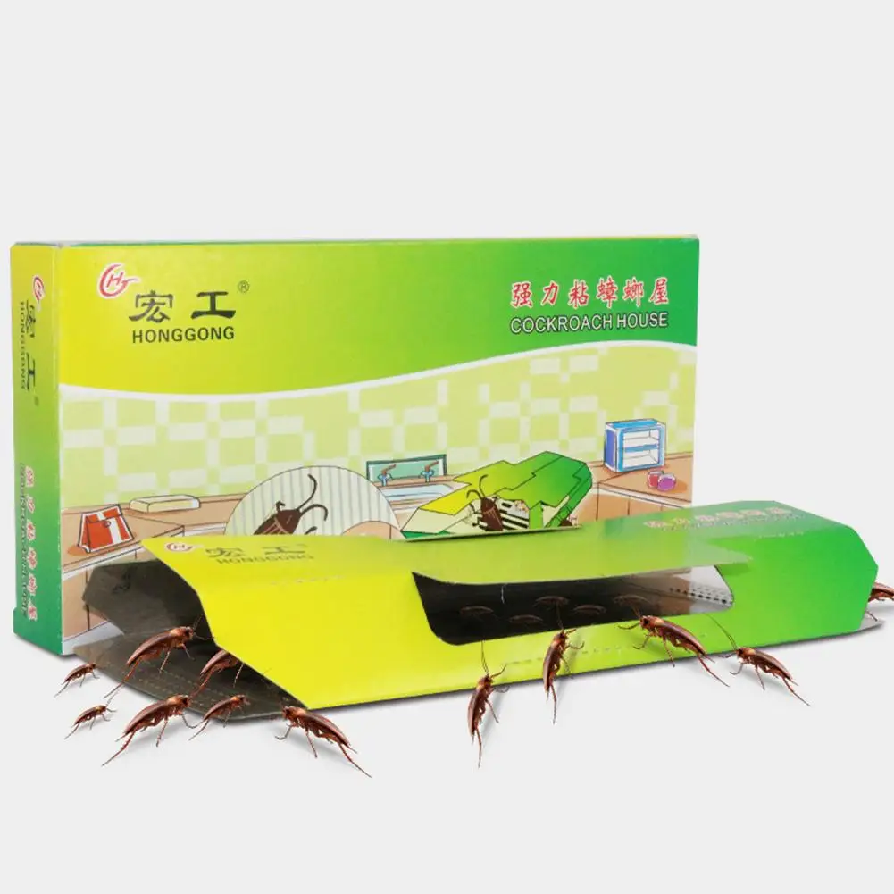 

10Pcs Semi-enclosed design Strong Sticky Cockroach House Trap Lure Bait Roaches Insect Catcher Killer New not cause harm