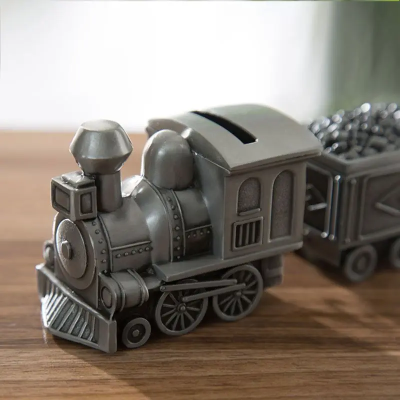 Креативная Копилка металлический угольный поезд Копилка хранит ваши монеты украшения рабочего стола