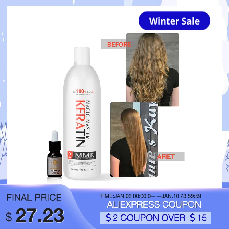 

Best Selling 1000ml Without Formalin Magic Master Keratin With Great Smelling Professional Hair Straighten+10ml Argan Oil Smooth