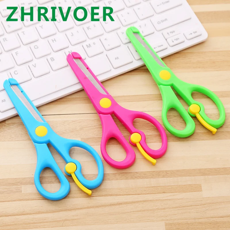 

Children's safety scissors, spring, labor-saving scissors, cartoon scissors, manual paper-cut scissors, plastic scissors