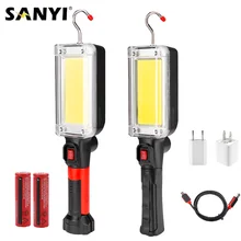 2-Mode COB LED latarka magnetyczna lampa do pracy USB ładowanie 18650 latarka przenośna latarnia Worklight na naprawa samochodów Camping