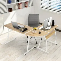 Multipurpose PC Laptop Study Writing Gaming Table  L Shaped Corner Desk Computer Office Desk Wood Desk Home Office Furniture HWC