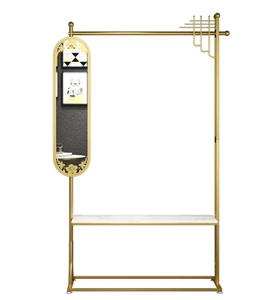Clothes rack falling zone rotating mirror bedroom living room integrated corner porch hanging clothes shelf