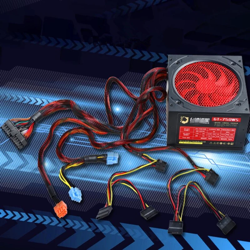 Блок питания для SpeedCruiser ATX 12V Intel AMD I5 I7 I9 блок питания двойной 8P GPU Номинальная 550 Вт Пиковая 750 Вт блок питания GT-750WS