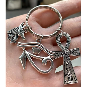 Stainless Steel Egypt Keyring, Egyptian Egypt Keychain, Ancient Egyptian Symbols