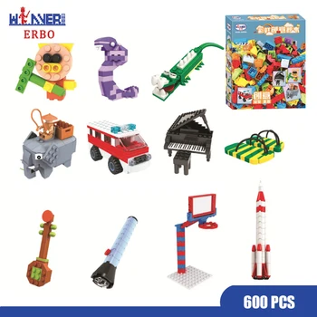 

ERBO 600 PCS DIY Building Blocks Bulk Sets City Creative Classic Technic Bricks Creator Toys for Children Christmas Gift