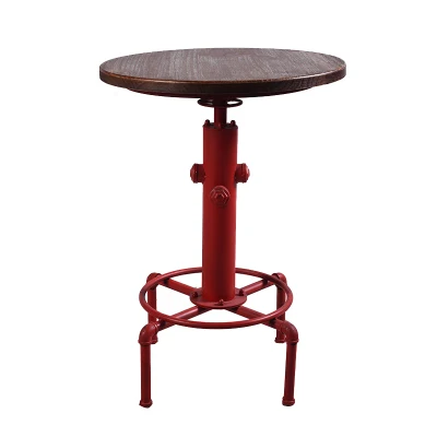 red table Винтажный барный стул из старинного ремесла, металлический промышленный барный стул, стол с регулируемой высотой, поворотный барный стул из соснового дерева, кухонный обеденный барный стул - Цвет: red table
