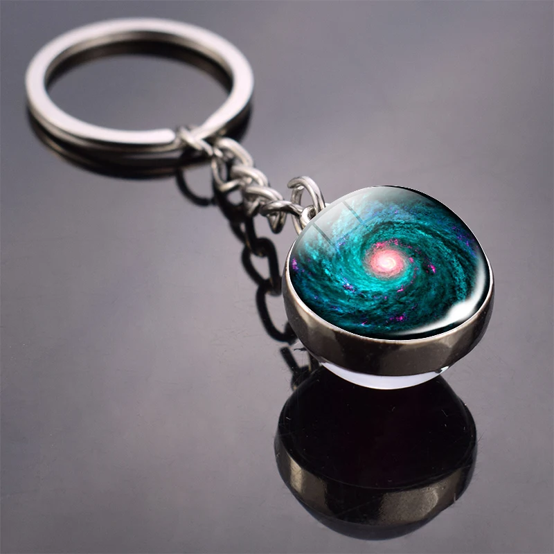 Новая мода Nebula ювелирные изделия планета галактика двухсторонний стеклянный шар подвеска брелок автомобильный держатель для ключей для друзей подарки - Цвет: As show 13