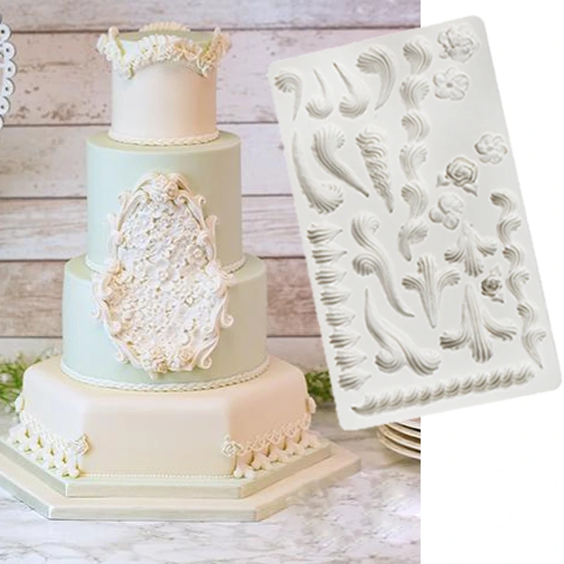 Royal glaseado crema molde Fondant pastel decoración herramientas de moldes  de silicona Sugarcrafts Chocolate hornear herramientas para pasteles  Gumpaste forma|Moldes para pasteles| - AliExpress