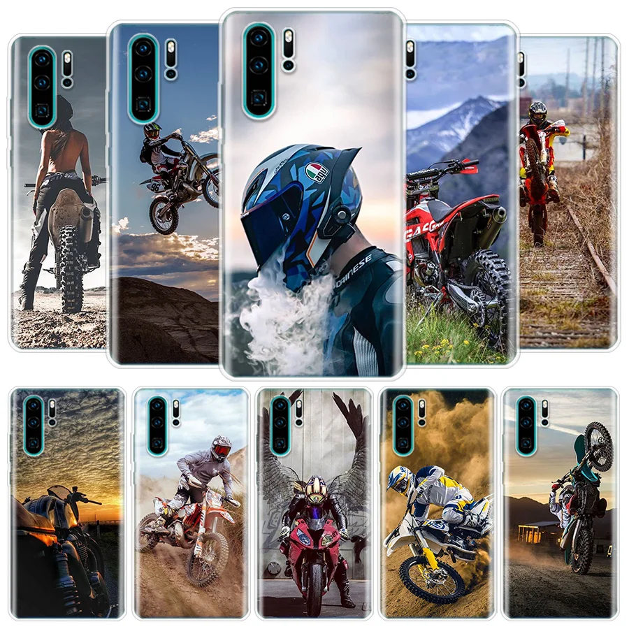 Мотоциклетный Кроссовый чехол Dirtbikes для телефона Huawei P40 P30 P20 Mate 30 20 10 Pro P10 Lite P Smart Z