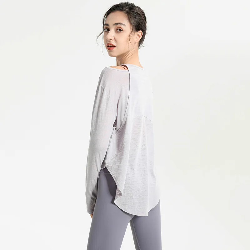 thumbnail image 1 of MINDYGOO, chaqueta holgada de fábrica con logotipo personalizado de alta calidad, traje de Yoga para correr ajustado de manga larga rápida de gran tamaño, 1 of 4