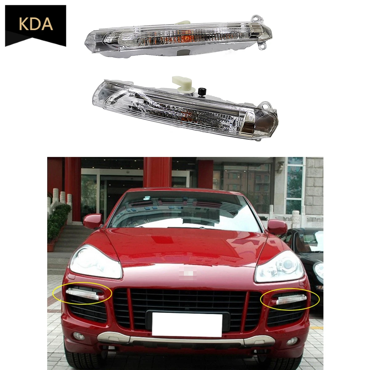 

Auto Front Bumper Fog Light Daytime Running Lamp DRL For Porsche Cayenne GTS Turbo 2007 2008 2009 2010 7L5941181E 7L5941182E